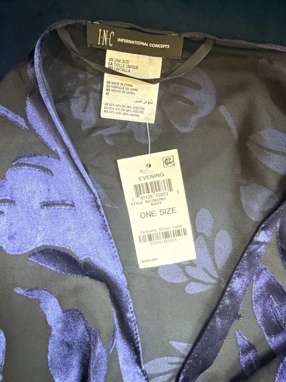 Sheer Floral Satin Wrap